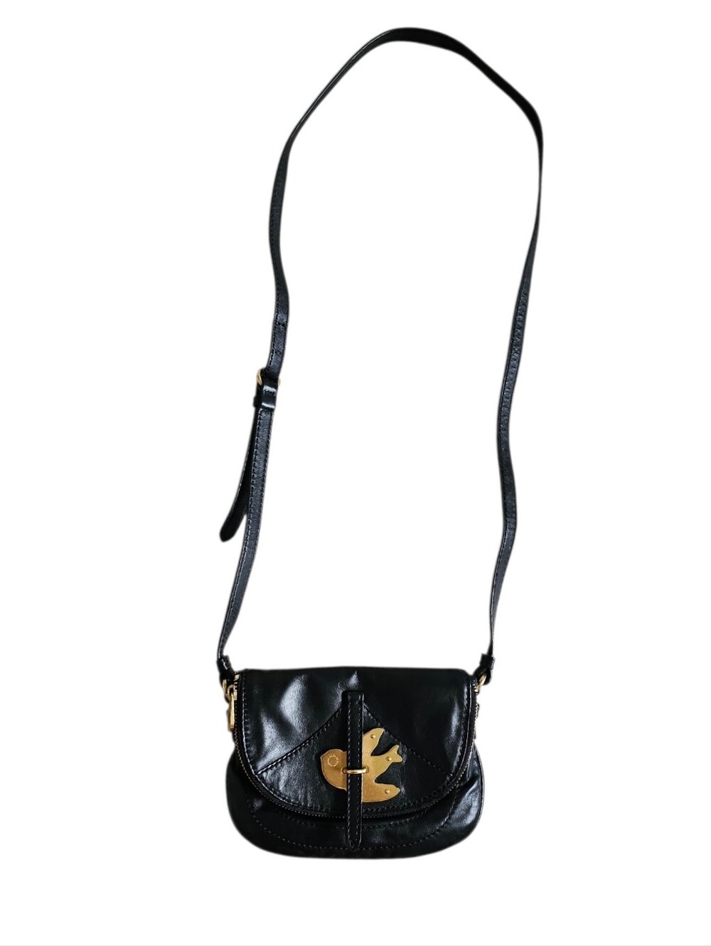 Y2K Marc By Marc Jacobs Petal To The Medal Bird Leather Crossbody Flap Pouchette